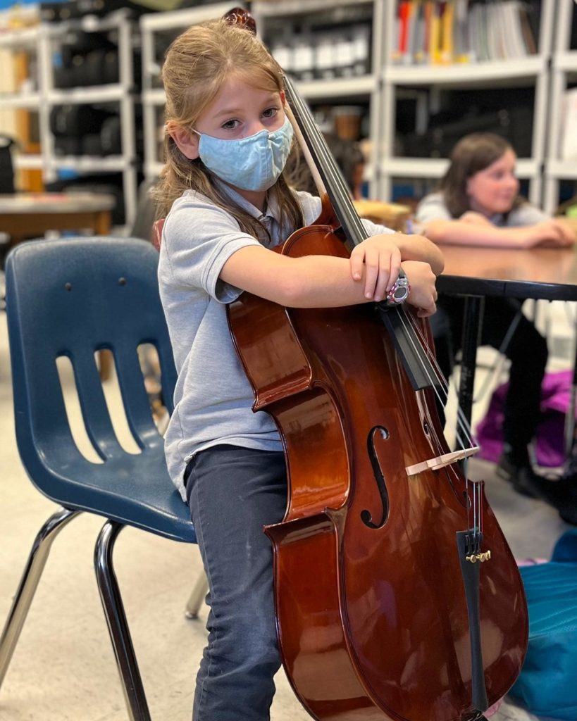 photo of young female cello student